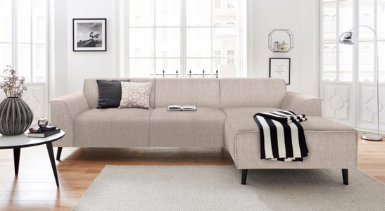 DOMO collection, DOMO collection Ecksofa, DOMO collection Ecksofa »Amora L-Form«, mit Recamiere, inklusive komfortablem Federkern