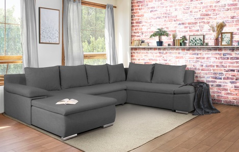 Home affaire Wohnlandschaft »Acra«, mit Bettfunktion und Bettkasten, in Mattenoptik