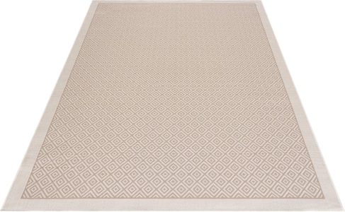 ANDAS, andas Teppich »Aliza«, rechteckig, 8 mm Höhe, In-und Outdoorgeeignet, andas Teppich »Aliza«, rechteckig, 8 mm Höhe, mit Bordüre,Rauten-Design, wetterfest & UV-beständig, Outdoor geeignet