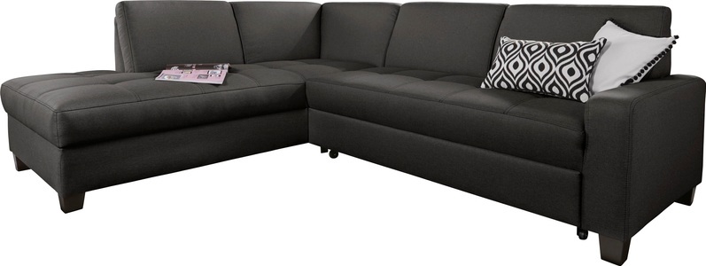 DOMO collection, DOMO collection Ecksofa, DOMO collection Ecksofa »Florentina L-Form«, wahlweise mit Bettfunktion, mit Kontrastnaht