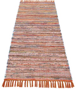 carpetfine, carpetfine Läufer »Kelim Chindi«, rechteckig, 6 mm Höhe, Flachgewebe Wendeteppich mit Fransen, Wohnzimmer, carpetfine Teppich »Kelim Chindi, Wendeteppich«, rechteckig, 6 mm Höhe, handgewebt, Fleckerlteppich mit Fransen, auch vielen in Läufergrössen