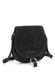 Lascana, LASCANA Umhängetasche, Handtasche aus Leder mit goldfarbenem Zierring, LASCANA Umhängetasche, aus Leder, Handtasche im Western-Look mit goldfarbenem Zierring