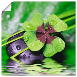 Artland, Artland Wandbild »Glücksklee... Entspann mal wieder«, Artland Wandbild »Glücksklee... Entspann mal wieder«, Zen, (1 St.), als Alubild, Outdoorbild, Leinwandbild, Poster, Wandaufkleber
