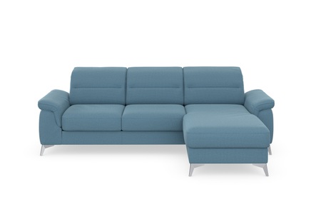 sit&more Ecksofa »Sinatra«, mit Recamiere, optinal mit Kopfteilverstellung und Armteilfunktion oder Kopfteilverstellung, Armteilfunktion, Bettfunktion und Bettkasten, chromfarbene Metallfüsse