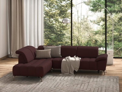sit&more Ecksofa »Cool«, wahlweise mit Kopfteilverstellung und Vorziehsitz, motorisch,mit silberfarbenen Füssen