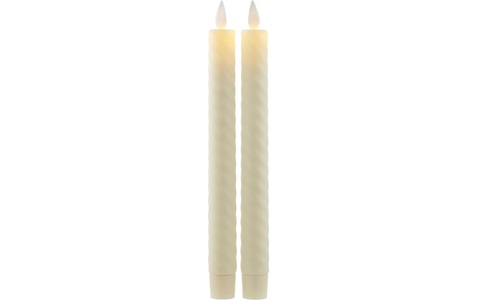 Sirius, Sirius LED-Kerze Sara Wave Almond, 2er Set, Sirius LED-Kerze »LED-Stabkerzen Sara Wave 2tlg Almond«