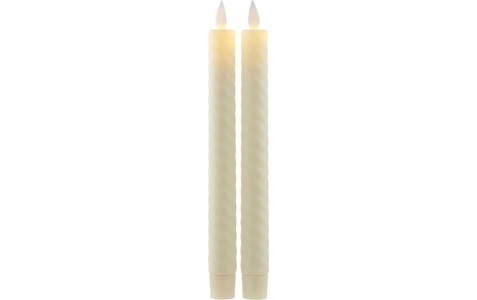 Sirius, Sirius LED-Kerze Sara Wave Almond, 2er Set, Sirius LED-Kerze »LED-Stabkerzen Sara Wave 2tlg Almond«