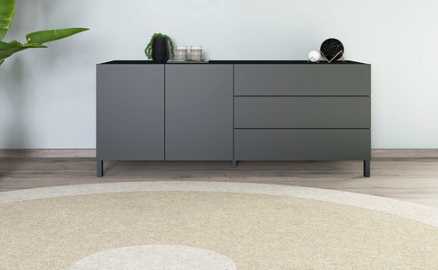 borchardt Möbel Sideboard Metallfüsse, grifflose Optik