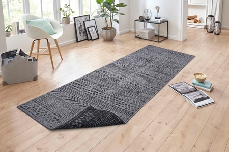 NORTHRUGS, NORTHRUGS Läufer »BIRI«, rechteckig, 5 mm Höhe, In- und Outdoor geeignet, Wendbar, NORTHRUGS Teppich »BIRI Wendeteppich«, rechteckig, 5 mm Höhe, In-& Outdoor, Wetterfest, Balkon, Läufer, Wohnzimmer, Wasserfest, Boho
