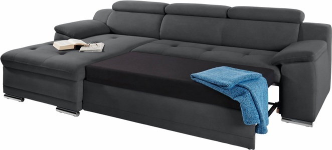 SIT&MORE, sit&more Ecksofa, sit&more Ecksofa »Andiamo L-Form«, wahlweise mit Bettfunktion, inklusive Kopfteilverstellung