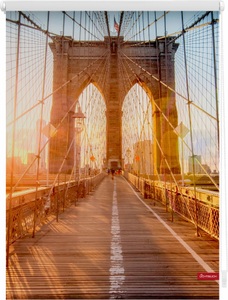 LICHTBLICK, Seitenzugrollo, Lichtblick, »Brooklyn Bridge«, Klemmfix, Kettenzug, Lichtschutz, Fixmass, ohne Bohren, LICHTBLICK ORIGINAL Seitenzugrollo »Klemmfix Motiv Brooklyn Bridge« Lichtschutz ohne Bohren freihängend bedruckt