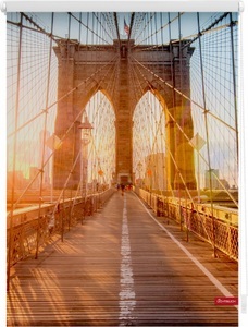 LICHTBLICK, Seitenzugrollo, Lichtblick, »Brooklyn Bridge«, Klemmfix, Kettenzug, Lichtschutz, Fixmass, ohne Bohren, LICHTBLICK ORIGINAL Seitenzugrollo »Klemmfix Motiv Brooklyn Bridge«, Lichtschutz, ohne Bohren, freihängend, bedruckt