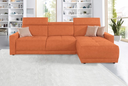 DOMO collection, DOMO collection Ecksofa, DOMO collection Ecksofa »Ava L-Form«, mit Recamiere, Federkern wahlweise mit Kopfteilverstellungen