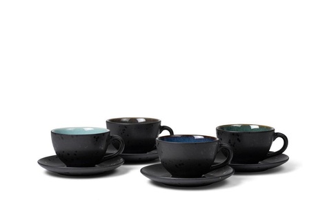 Bitz, Bitz - Kaffeetasse 0.24, 4 Stück, Schwarz/Farbig, Bitz Tasse »Kaffeetasse 240 ml, 4 Stück«