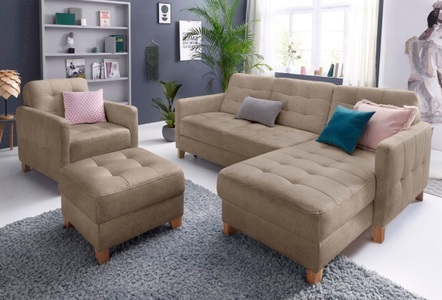 exxpo - sofa fashion, exxpo - sofa fashion Ecksofa, wahlweise mit Bettfunktion, exxpo - sofa fashion Ecksofa »Elio, kompakt und komfortabel, bequem und zeitloses Design, L-Form«, wahlweise mit Bettfunktion