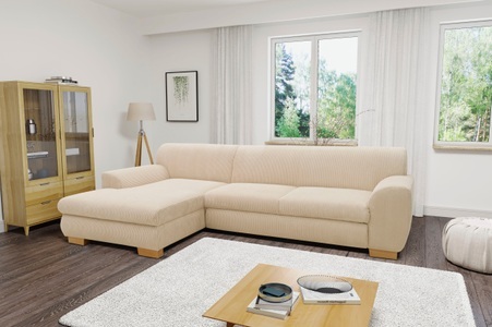 HOME AFFAIRE, Home affaire Ecksofa »Nika«, wahlweise mit Bettfunktion, auch in Cord, Home affaire Ecksofa »Nika zeitlos und elegant, L-Form« wahlweise mit Bettfunktion, auch in Cord