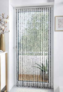 HOME AFFAIRE, Türvorhang, »Pearl«, Home affaire, Hakenaufhängung 1 Stück, locker Türvorhang »Pearl«, (1 St.), Kunststoff, transparent/schwarz, 72 Stränge