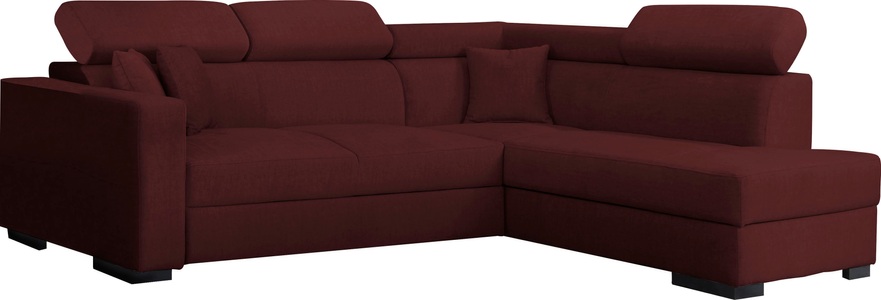 Home affaire Ecksofa »Tulio«, wahlweise mit Bettfunktion und Bettkasten, incl. 3 Zierkissen