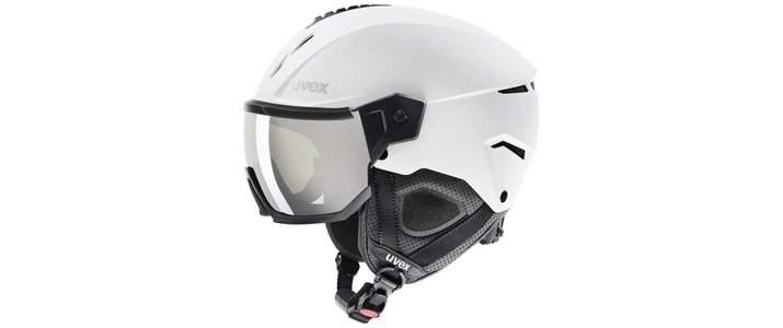 Uvex, Uvex Wintersport Helm Wintersport Helm weiss, Uvex Skihelm Instinct Visor - White-Black Mat (Grösse: 53-56)