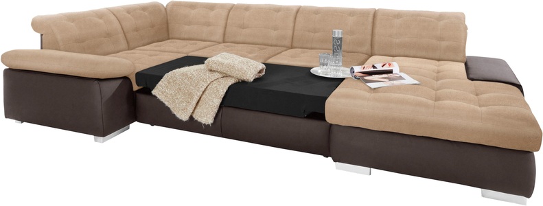 SIT&MORE, sit&more Wohnlandschaft, sit&more Wohnlandschaft »Ontario U-Form« XXL, wahlweise mit Bettfunktion