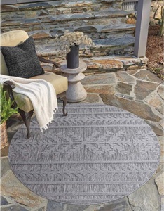 Carpet City, Carpet City Teppich »Santorini«, rund, 5 mm Höhe, 3D-Effekt, für Wohnzimmer, Flur, Küche, Wintergarten, Balkon, Wetterfest & UV-beständig, Carpet City Teppich »In-& Outdoorteppich Santorini 411, 3D-Effekt, Boho-Optik«, rund, 5 mm Höhe, Wetterfest & UV-beständig für Terrasse, Balkon, Küche, Flur