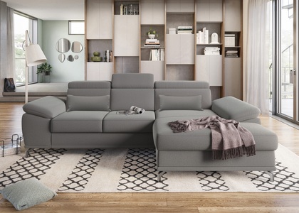 SIT&MORE, sit&more Ecksofa, sit&more Ecksofa »Cabrio L-Form, mit Sitztiefenverstellung, Arm- und Kopfteilverstellung«, 2 Nierenkissen, Federkern, optional Bettfunktion und Stauraum