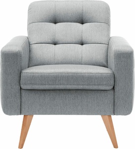 exxpo - sofa fashion, exxpo - sofa fashion Sessel, exxpo - sofa fashion Sessel »Nappa, Loungesessel mit aktueller Rückensteppung, bequem und modern« hohe Holzfüsse