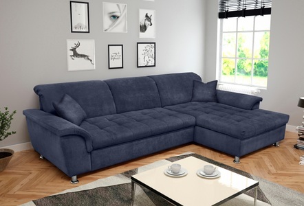 DOMO collection, DOMO collection Ecksofa, DOMO collection Ecksofa »Franzi Steppung im Sitzbereich B7T/H: 278/162/80 cm, L-Form« wahlweise mit Bettfunktion, Bettkasten und Kopfteilverstellung