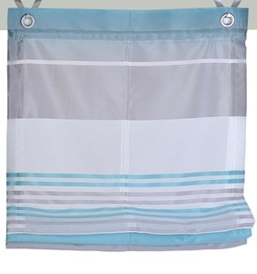 Kutti, Raffrollo »Jamaica«, Kutti, mit Hakenaufhängung, ohne Bohren, freihängend, Kutti Raffrollo »Jamaica«, mit Hakenaufhängung, ohne Bohren, freihängend, halbtransparent, Polyester, gewebt, Streifen, mit Edelstahlhaken