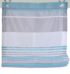 Kutti, Raffrollo »Jamaica«, Kutti, mit Hakenaufhängung, ohne Bohren, freihängend, Kutti Raffrollo »Jamaica«, mit Hakenaufhängung, ohne Bohren, freihängend, halbtransparent, Polyester, gewebt, Streifen, mit Edelstahlhaken