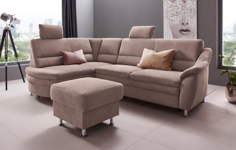 Places of Style Ecksofa »Cardoso«, Federkern, wahlweise mit Bett, Schubkasten