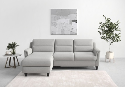 sit&more Ecksofa »Farö«, inklusive Federkern, mit wengefarbenen Füssen, wahlweise mit Bettfunktion und Bettkasten