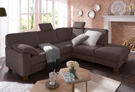 HOME AFFAIRE, Home affaire Ecksofa »Belfort«, mit Federkern, wahlweise mit Bettfunktion und Stauraum