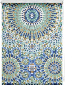 LICHTBLICK, LICHTBLICK Seitenzugrollo »Rollo Klemmfix, ohne Bohren, blickdicht, Orientalische Muster - Blau Grün«, blickdicht, Sichtschutz-Blendschutz, freihängend, LICHTBLICK ORIGINAL Seitenzugrollo »Rollo Klemmfix, ohne Bohren, blickdicht, Orientalische Muster«, blickdicht, Sichtschutz-Blendschutz, freihängend