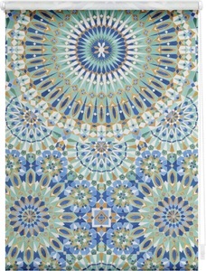 LICHTBLICK, LICHTBLICK Seitenzugrollo »Rollo Klemmfix, ohne Bohren, blickdicht, Orientalische Muster - Blau Grün«, blickdicht, Sichtschutz-Blendschutz, freihängend, LICHTBLICK ORIGINAL Seitenzugrollo »Rollo Klemmfix, ohne Bohren, blickdicht, Orientalische Muster«, blickdicht, Sichtschutz-Blendschutz, freihängend