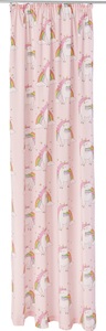 LÜTTENHÜTT, Gardine, »Einhorn«, Lüttenhütt, Kräuselband 1 Stück, Lüttenhütt Gardine »Einhorn«, (1 St.), Kindergardine, bedruckt, halbtransparent, Einhörner, Regenbogen