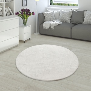 Paco Home Fellteppich »Rabbit 780«, rund, 25 mm Höhe, Kunstfell, Kaninchenfell-Haptik, seidenweich - ein echter Kuschelteppich, Uni-Farben, ideal im Wohnzimmer & Schlafzimmer
