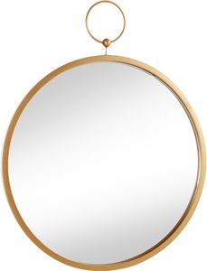 LEONIQUE, Leonique Wandspiegel, Leonique Dekospiegel, Dekospiegel, Wandspiegel, rund, Ø 61 cm, Rahmen aus Metall, goldfarben