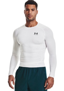 UNDER ARMOUR, Under Armour Heatgear Comp Longsleeve Herren - Weiß, Schwarz, Under Armour Heatgear Comp Longsleeve Herren - Weiß, Schwarz