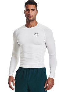 UNDER ARMOUR, Under Armour Heatgear Comp Longsleeve Herren - Weiß, Schwarz, Under Armour Heatgear Comp Longsleeve Herren - Weiß, Schwarz