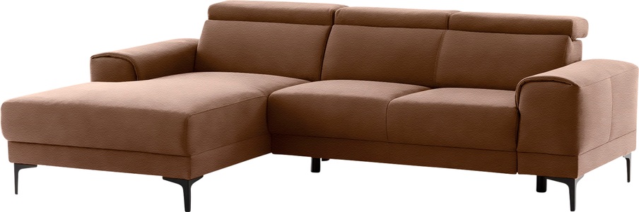 exxpo - sofa fashion, exxpo - sofa fashion Ecksofa, mit 3 Kopfstützen, wahlweise elektrischer Sitztiefenverstellung, frei im Raum stellbar, exxpo - sofa fashion Ecksofa »Ophelia, elegant, modern und bequem, L-Form«, inkl. verstellbare Kopfteile, wahlweise elektr. Sitztiefenverstellung