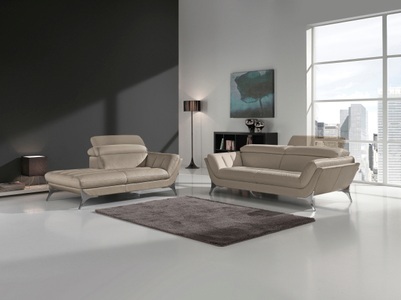 Egoitaliano, Egoitaliano Polstergarnitur »Sueli«, (Set), bestehend aus Sofa und Recamiere, Kopfteilverstellung, Bezug Leder, Egoitaliano Polstergarnitur »Sueli« Set, bestehend aus Sofa und Recamiere, Kopfteilverstellung, Bezug Leder