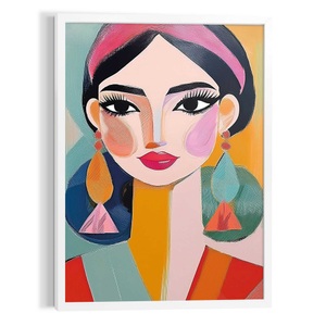 Reinders! Poster »Farbenfrohe Frau«, Wohnzimmer - Mehrfarbig - MDF - Abstrakt - 50x70 cm