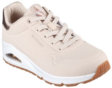 Skechers Sneaker »UNO GOLDEN AIR«, Freizeitschuh, Halbschuh, Schnürschuhmit Metallic-Einsatz