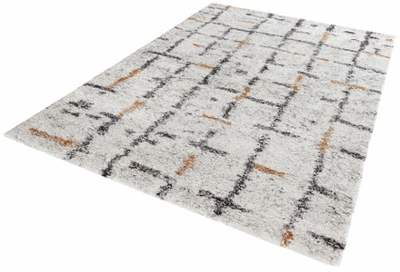 MINT RUGS, Hochflor-Teppich, »Grid«, MINT RUGS, rechteckig, Höhe 30 mm, HANSE Home Hochflor-Teppich »Grid«, rechteckig, 30 mm Höhe, Shaggy, Boho, Flokati, Weich, Modern, Wohnzimmer, Schlafzimmer, Flur