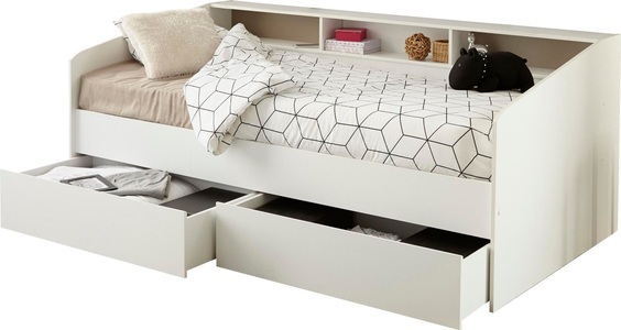 PARISOT, Parisot Bett inkl. Schubkasten-Set »Sleep«, Parisot Stauraumbett »Sleep, Daybed, Kinderbett, Rückwand der Regale drehbar (farbig + weiss)«, inklusive, Regale, Schubkästen, viel Stauraum, TOPSELLLER!