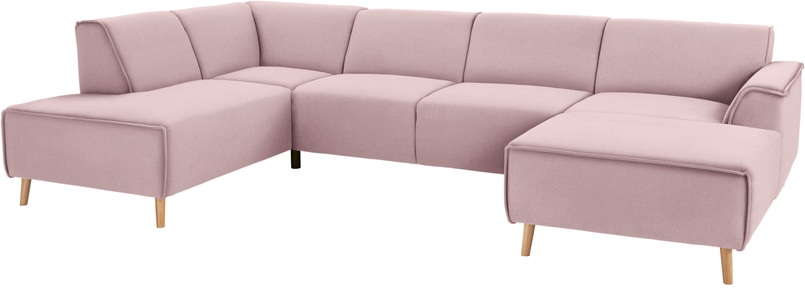 ANDAS, andas Wohnlandschaft »Janek«, mit Federkern und Keder in scandinavischem Design, Home affaire Wohnlandschaft »Janek Scandic Design, elegant und zeitlos U-Form« mit Federkern und Keder in scandinavischem Design