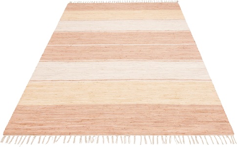 HOME AFFAIRE, Teppich, »Merle«, Home affaire, rechteckig, Höhe 5 mm, handgewebt, my home Teppich »Merle«, rechteckig, 5 mm Höhe, Flachgewebe, Wendeteppich, gestreift, handgewebt, mit Fransen, Läufer