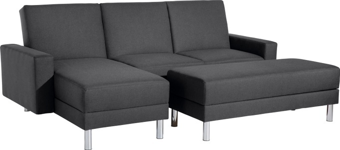 MAX WINZER, Max Winzer® Schlafsofa »Just Fresh«, Schlafsofa mit Recamiere, mit Rückenverstellung, Max Winzer® Schlafsofa »Just Fresh modernes kubisches Sofa, Rückenverstellung für Sitzkomfort«, Recamiere links oder rechts montierbar, elegante Metallfüsse