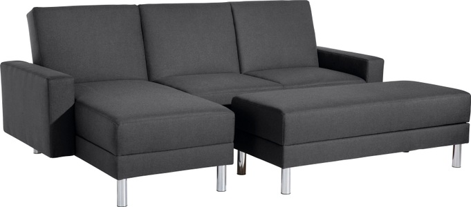 MAX WINZER, Max Winzer® Schlafsofa »Just Fresh«, Schlafsofa mit Recamiere, mit Rückenverstellung, Max Winzer® Schlafsofa »Just Fresh modernes kubisches Sofa, Rückenverstellung für Sitzkomfort«, Recamiere links oder rechts montierbar, elegante Metallfüsse